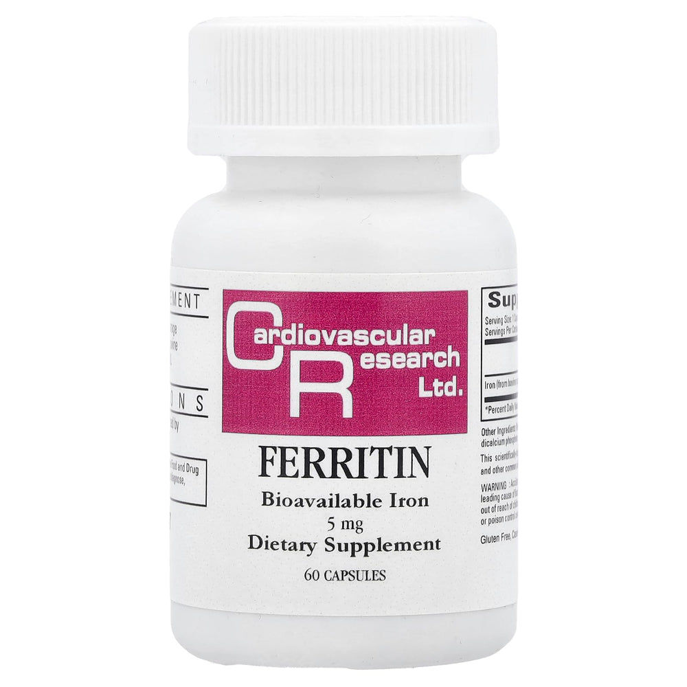 Bottle of Cardiovascular Research Ferritin Capsules 60 Count