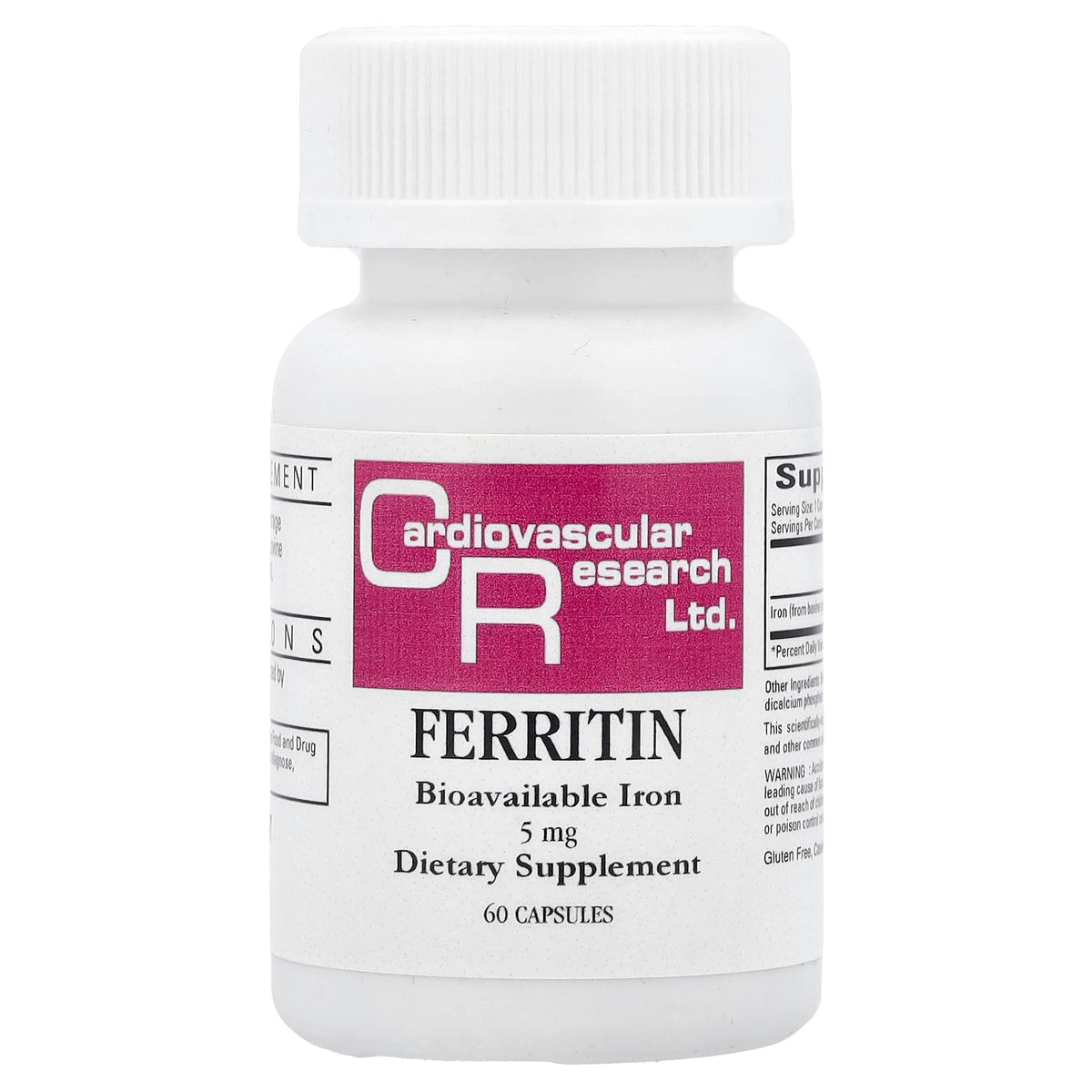 Bottle of Cardiovascular Research Ferritin Capsules 60 Count