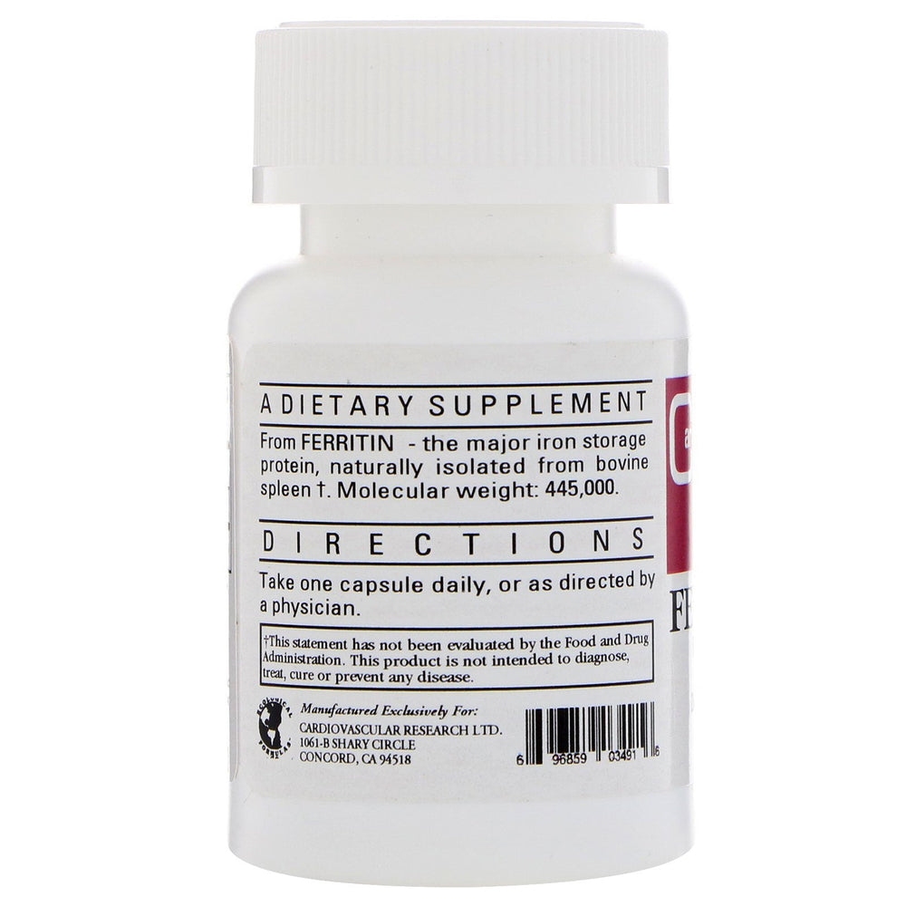Packaging for Cardiovascular Research Ferritin Capsules 60 Count