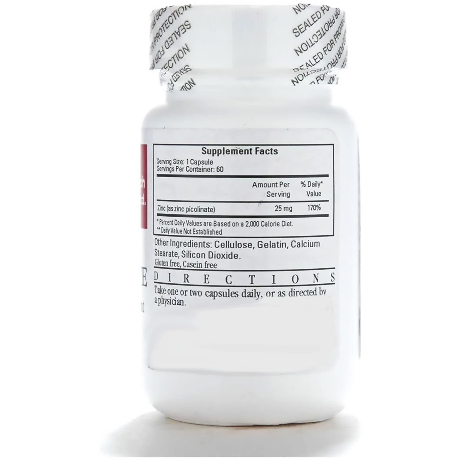 Cardiovascular Research Zinc Picolinate packaging with box and bottle