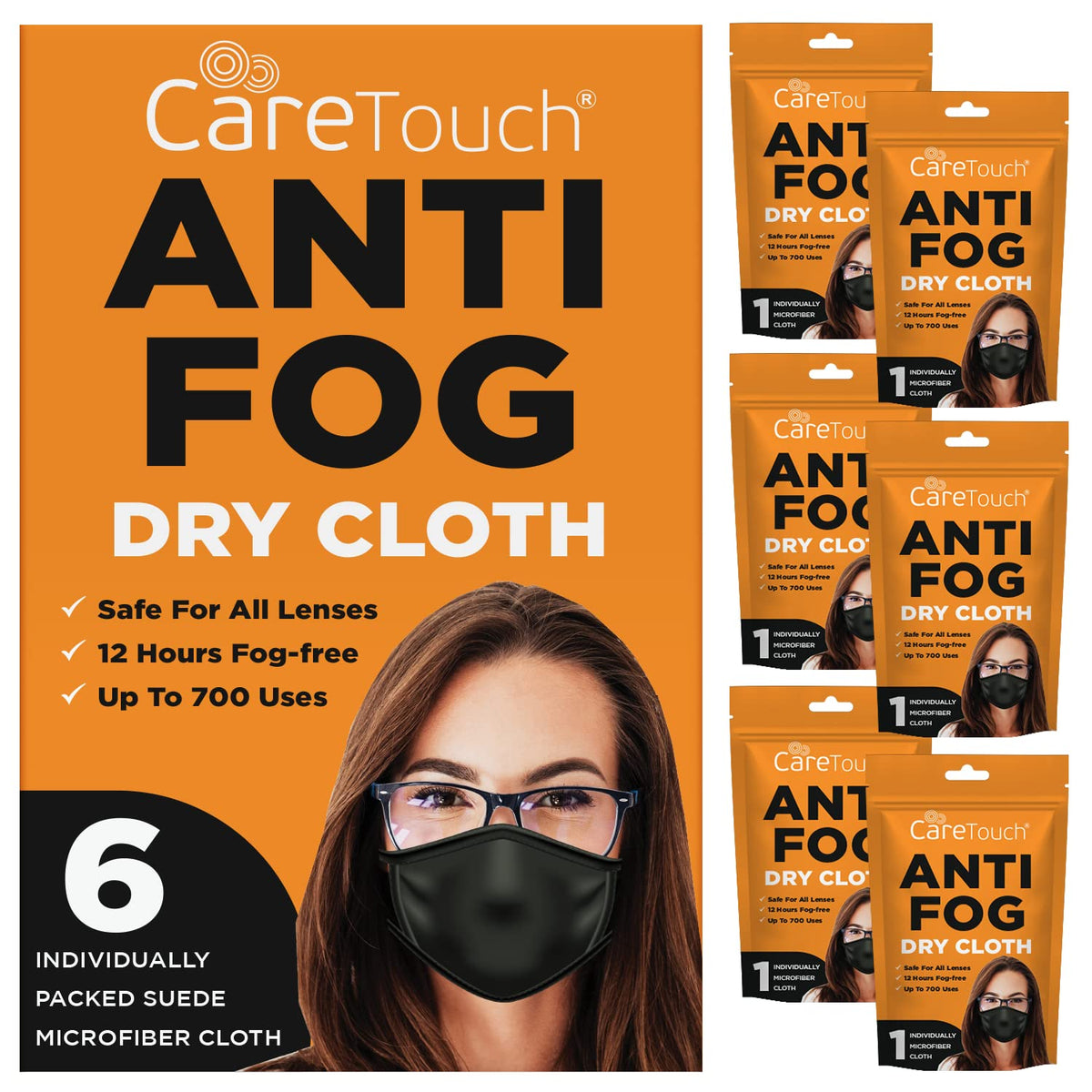 Close-up of suede microfiber texture on Care Touch anti-fog dry cloth