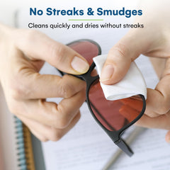 Cleaning sunglasses with Care Touch lens wipes