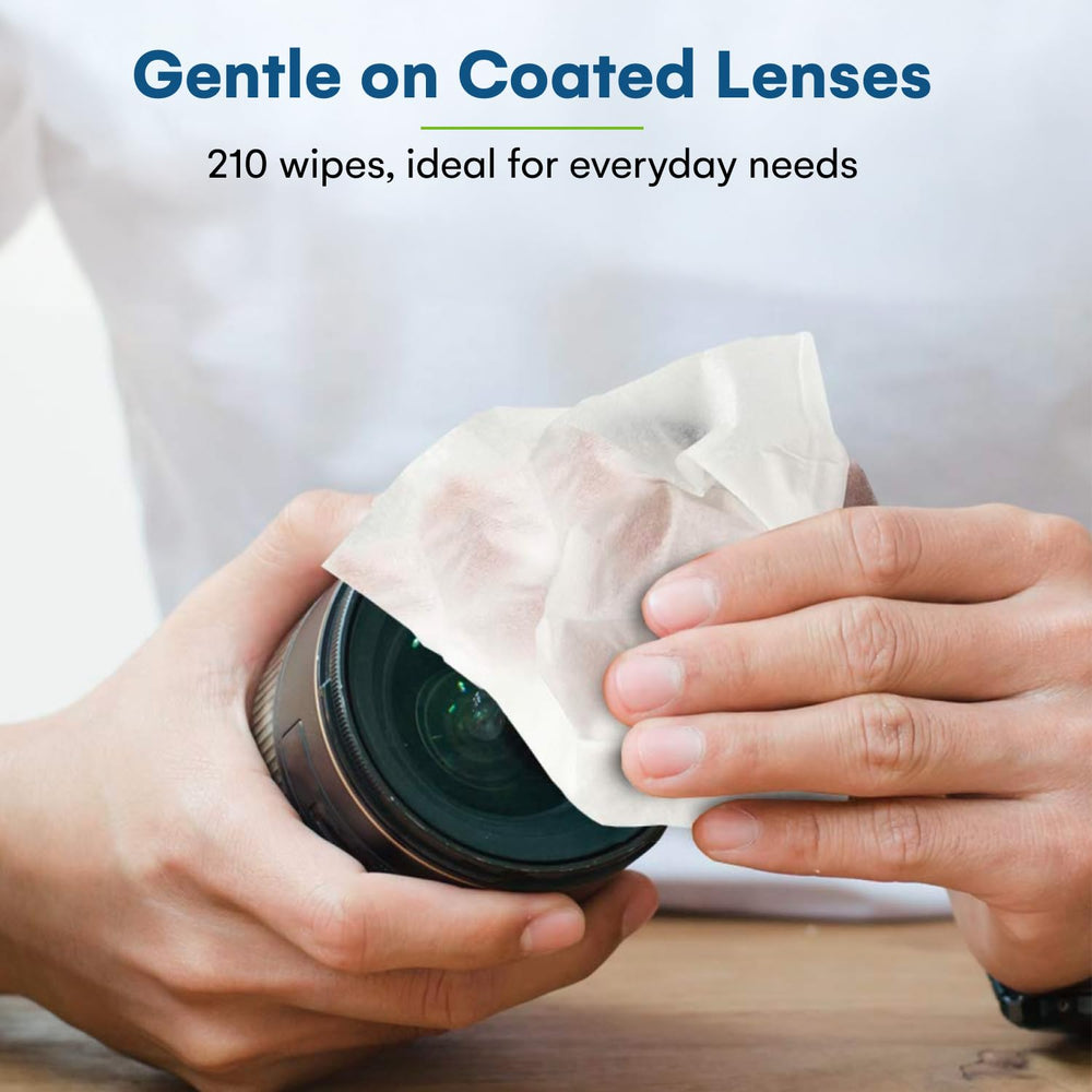 Compact travel-friendly lens wipes for on-the-go cleaning