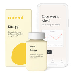 Care/of energy supplement bottle with 30 capsules