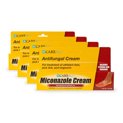 CareAll cream applied between toes for itch relief.