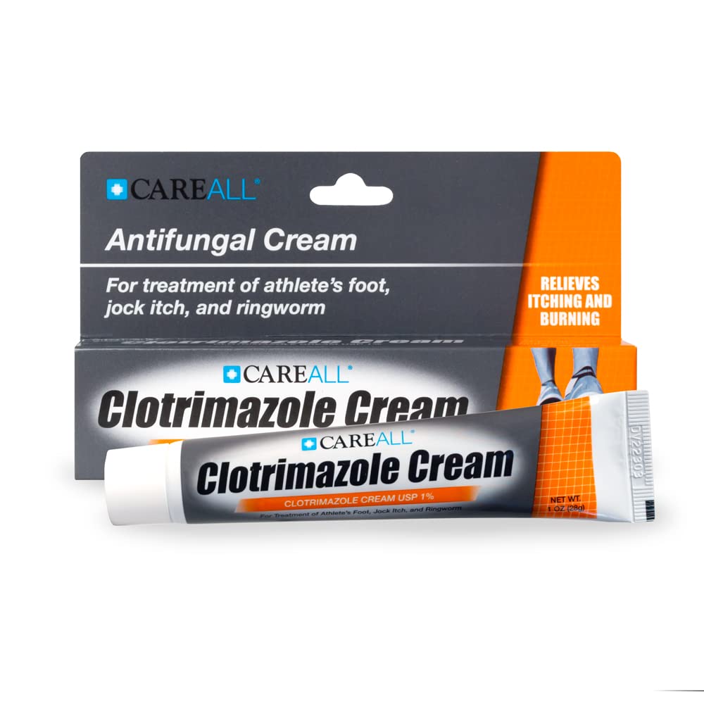 CareAll athlete-foot remedy bottle illustrates travel-friendly antifungal treatment.