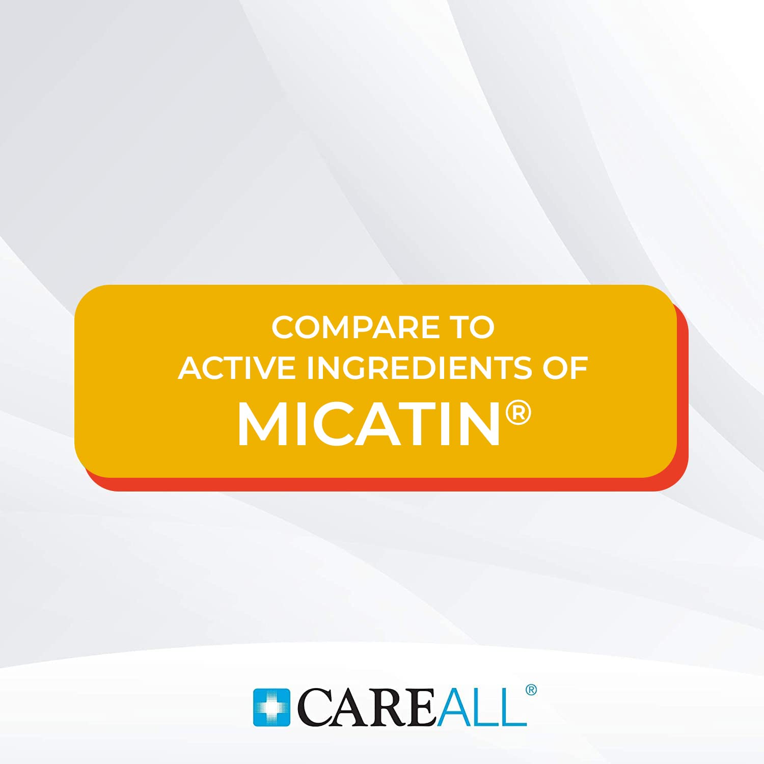 CareAll miconazole cream label close-up highlights 2% active ingredient.