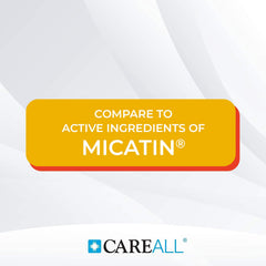 CareAll miconazole cream label close-up highlights 2% active ingredient.