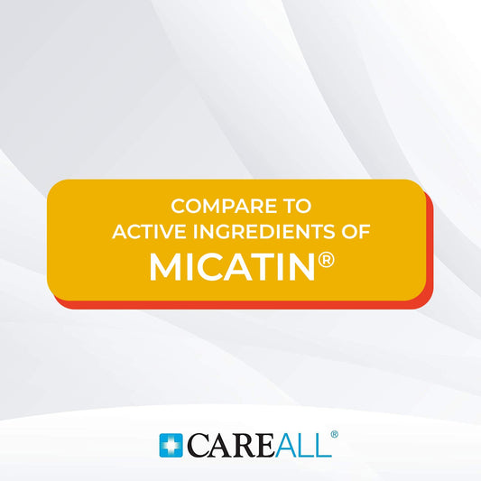 CareAll Miconazole cream packaging label displays active ingredient