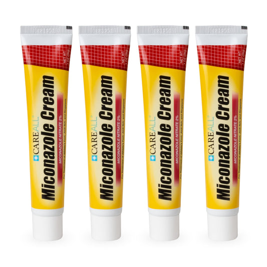 CareAll miconazole cream tubes arranged for home use and quick treatment.