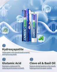 Remineralizing toothpaste texture close-up
