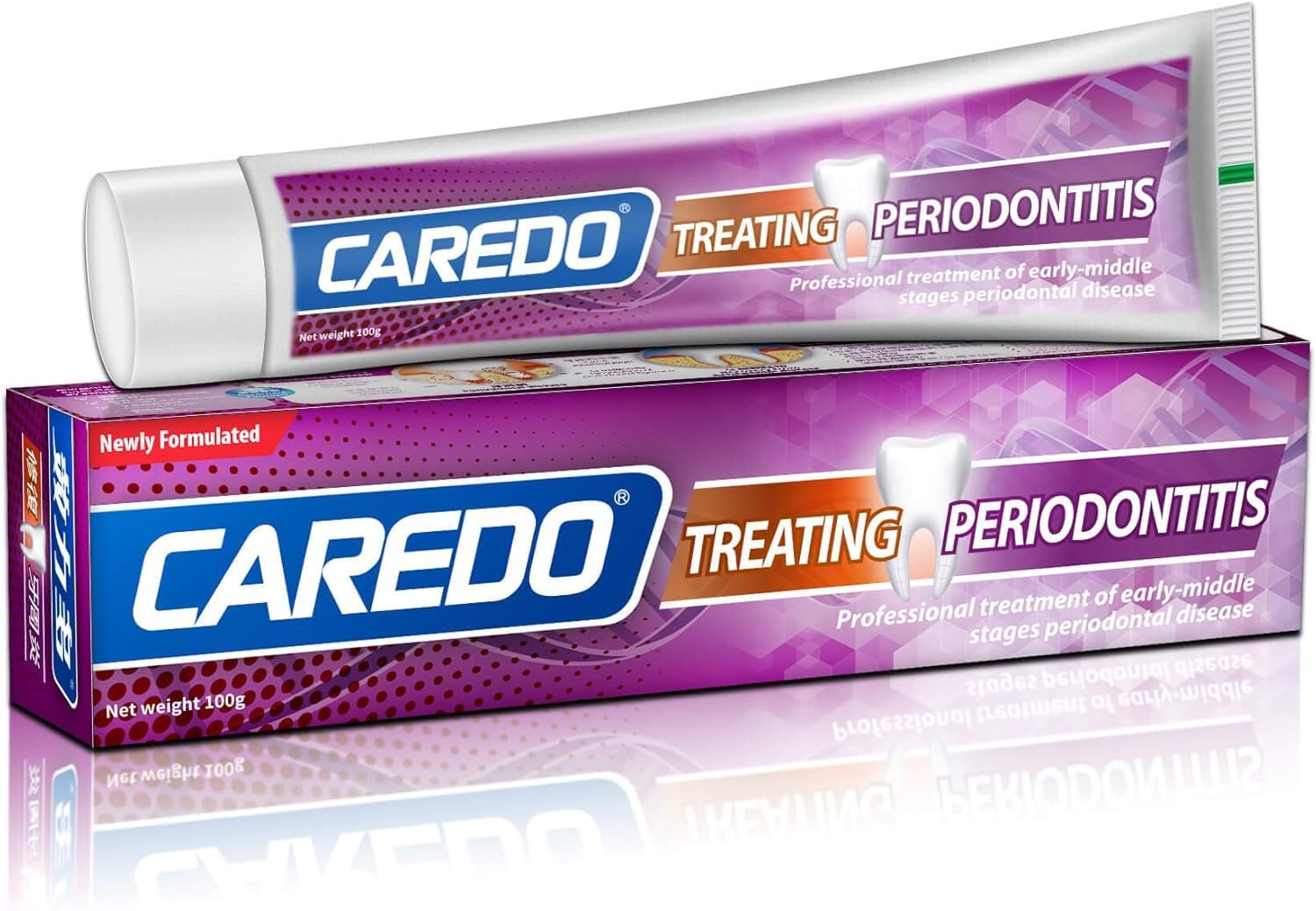 CAREDO toothpaste packaging for adults, fluoride-free