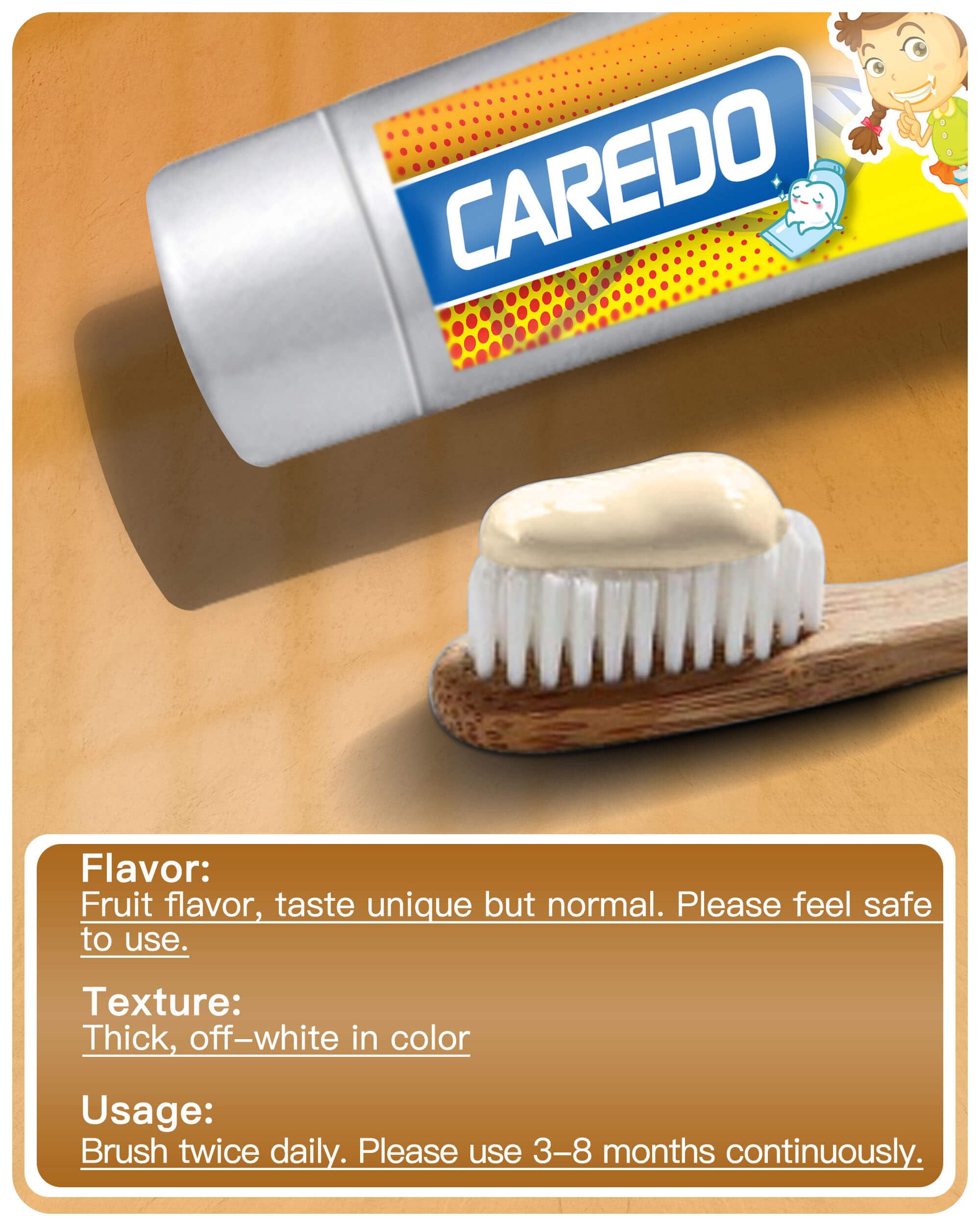 Fruity flavor highlight showing kid-friendly toothpaste