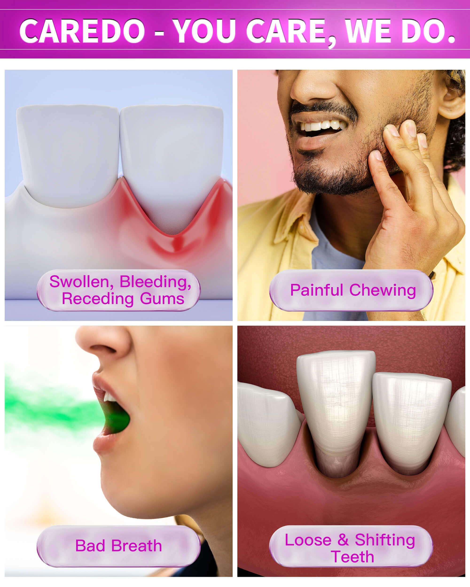 Squeezing CAREDO toothpaste onto a toothbrush