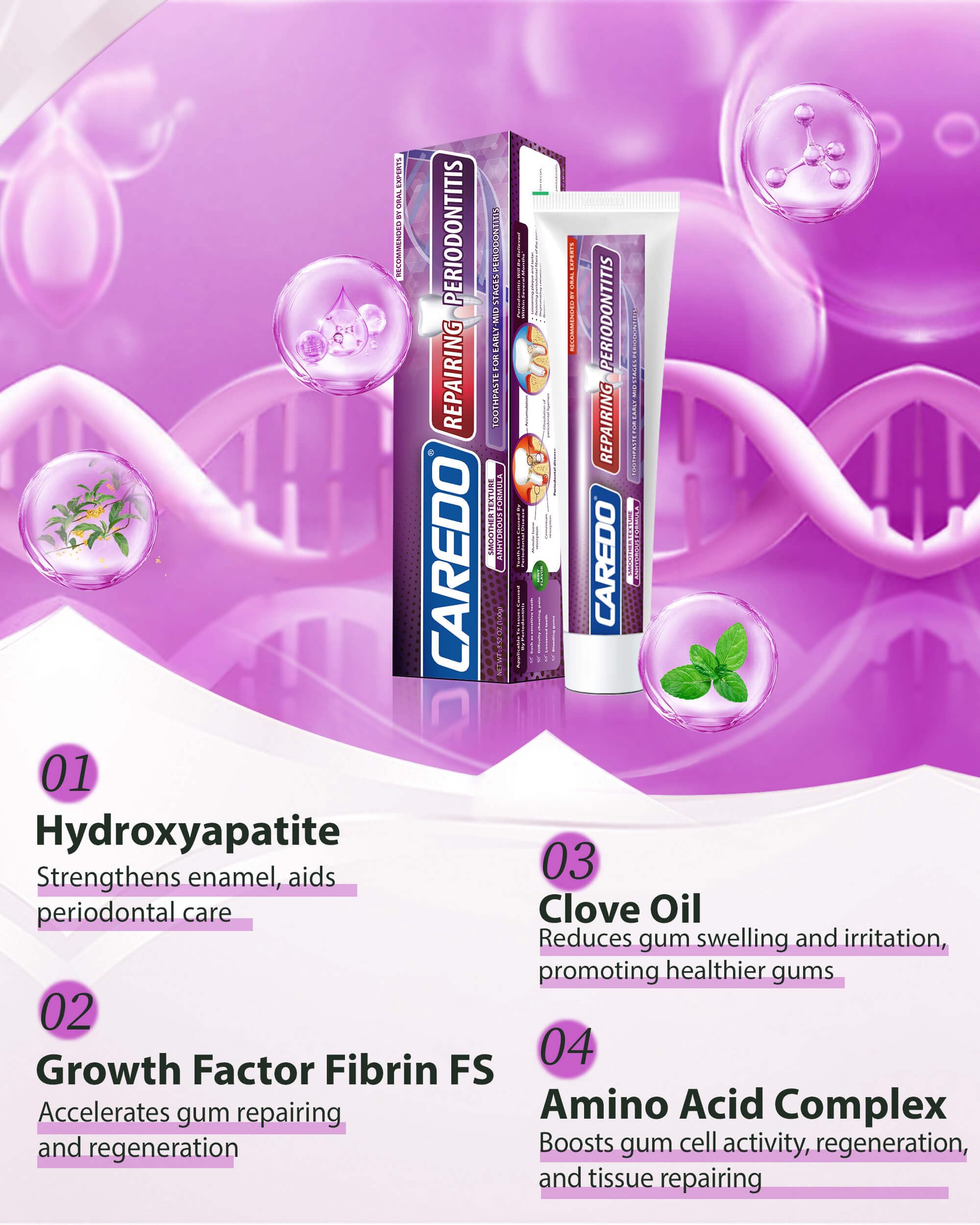 Illustration of healthy gums and reduced inflammation