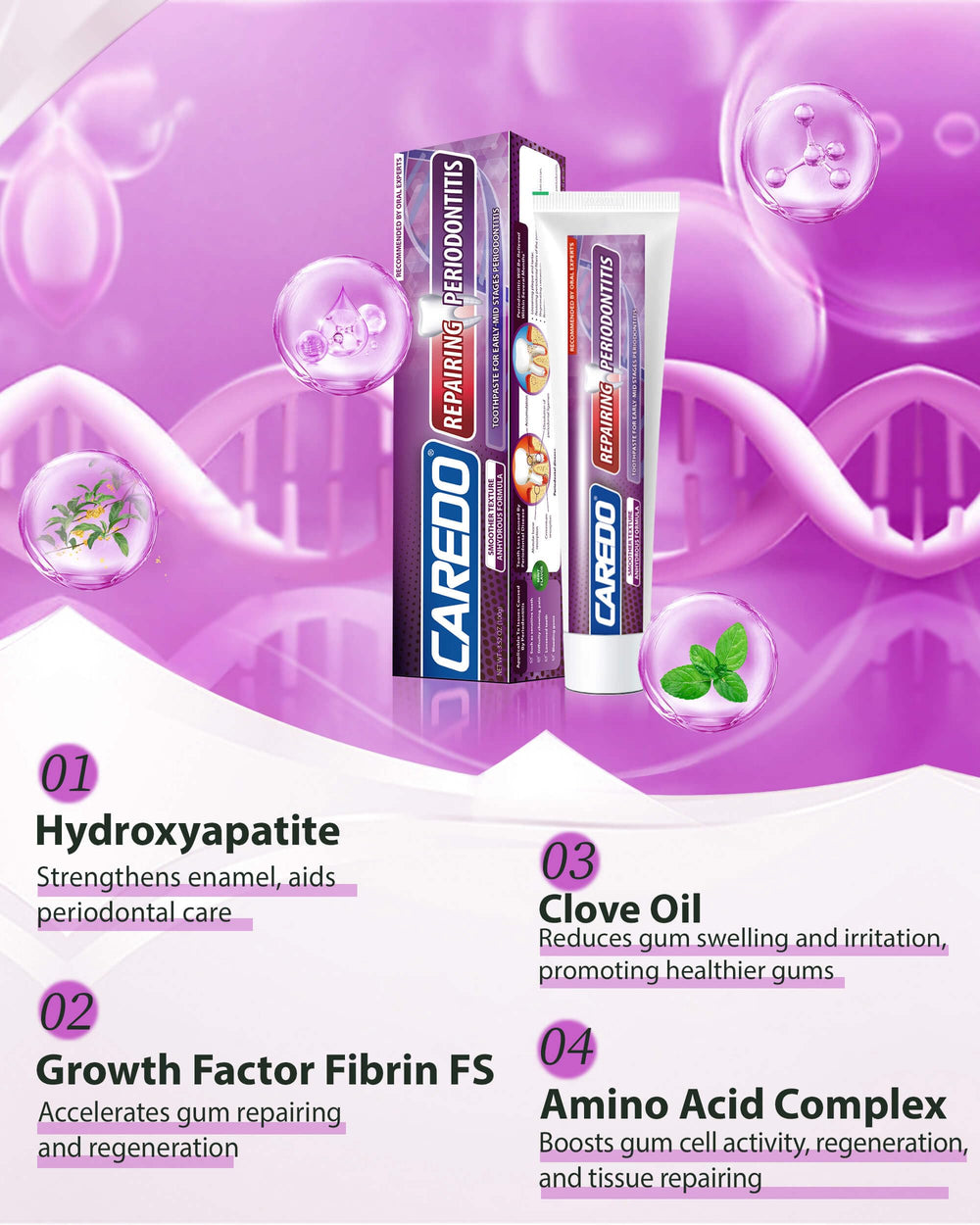 Illustration of healthy gums and reduced inflammation