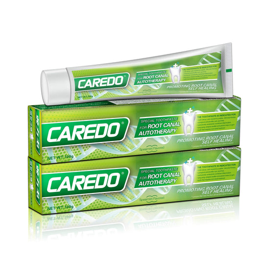 CAREDO Gum Repair toothpaste tube with mint flavor and packaging