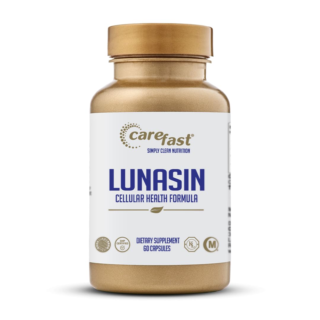 Carefast Lunasin bottle and capsules on white background