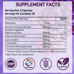 Close-up of grape-flavored melatonin gummy