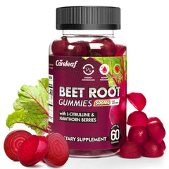 CareLeaf Beet Root Gummies Peach Flavor bottle label