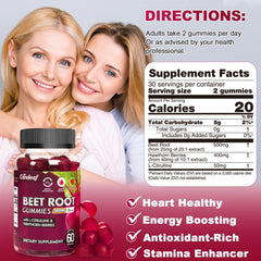CareLeaf Beet Root Gummies packaging highlighting Vegan and Sugar Free