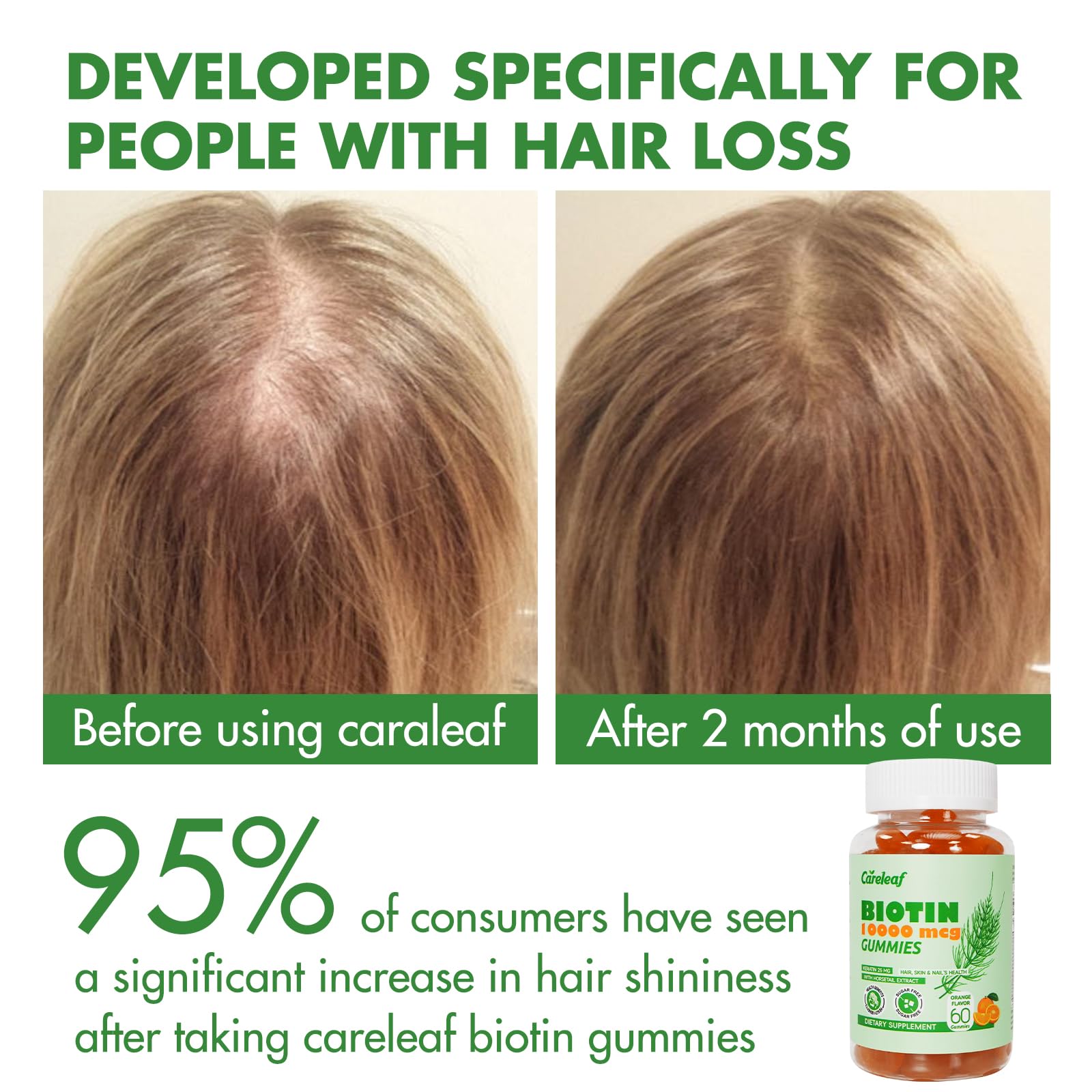 Hair growth concept with illustrated strands