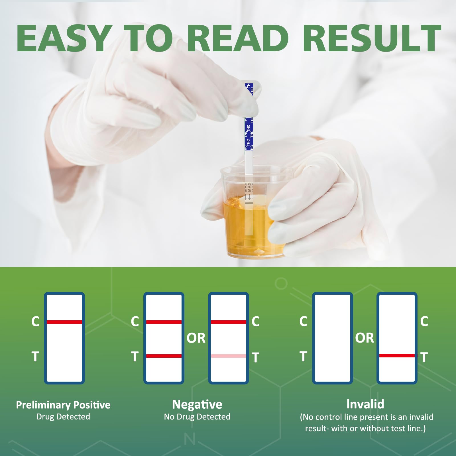 Compact 15-pack of THC test strips