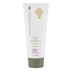 Front packaging of CariFree Naturals Kids Toothpaste berry flavor