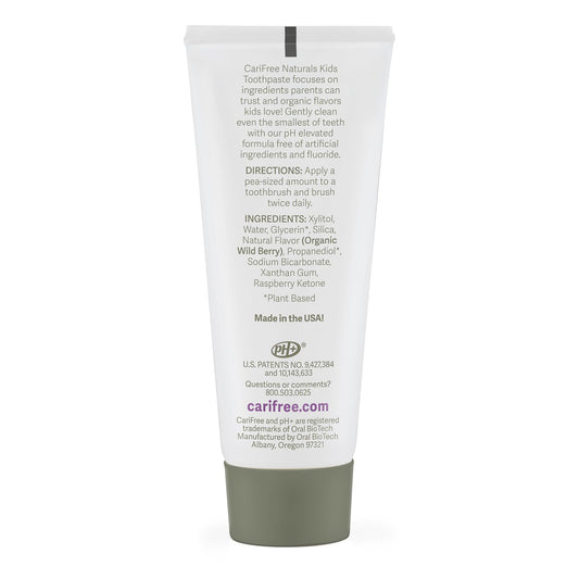 Close-up of CariFree Naturals Kids Toothpaste berry flavor