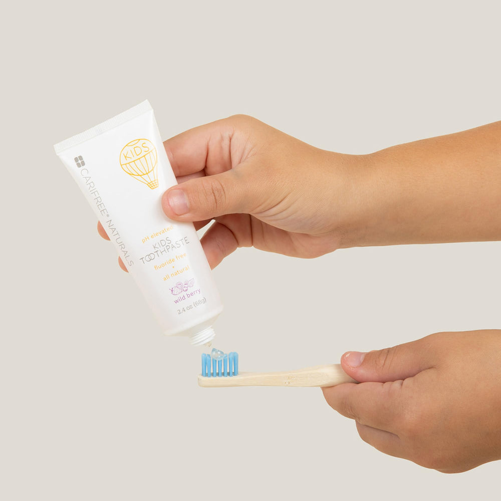 USA-made manufacturing label for CariFree Naturals Kids Toothpaste