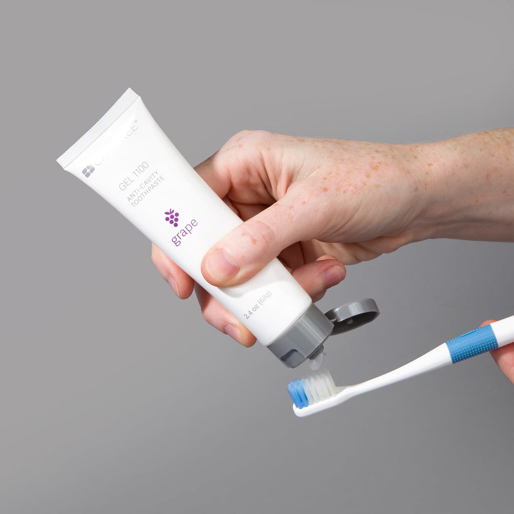 Xylitol content highlighted on CariFree Gel 1100 packaging