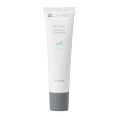 Front view of CariFree Gel 1100 Mint toothpaste tube