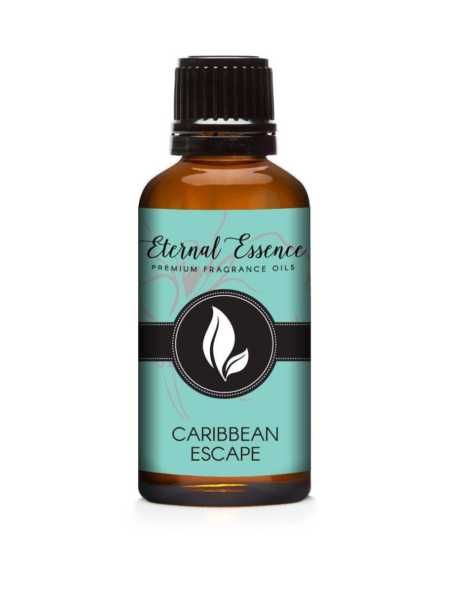 Caribbean Escape fragrance oil 30ml amber glass bottle with euro-style dropper