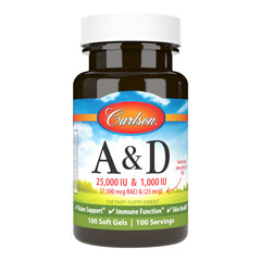 Carlson A & D softgels bottle front