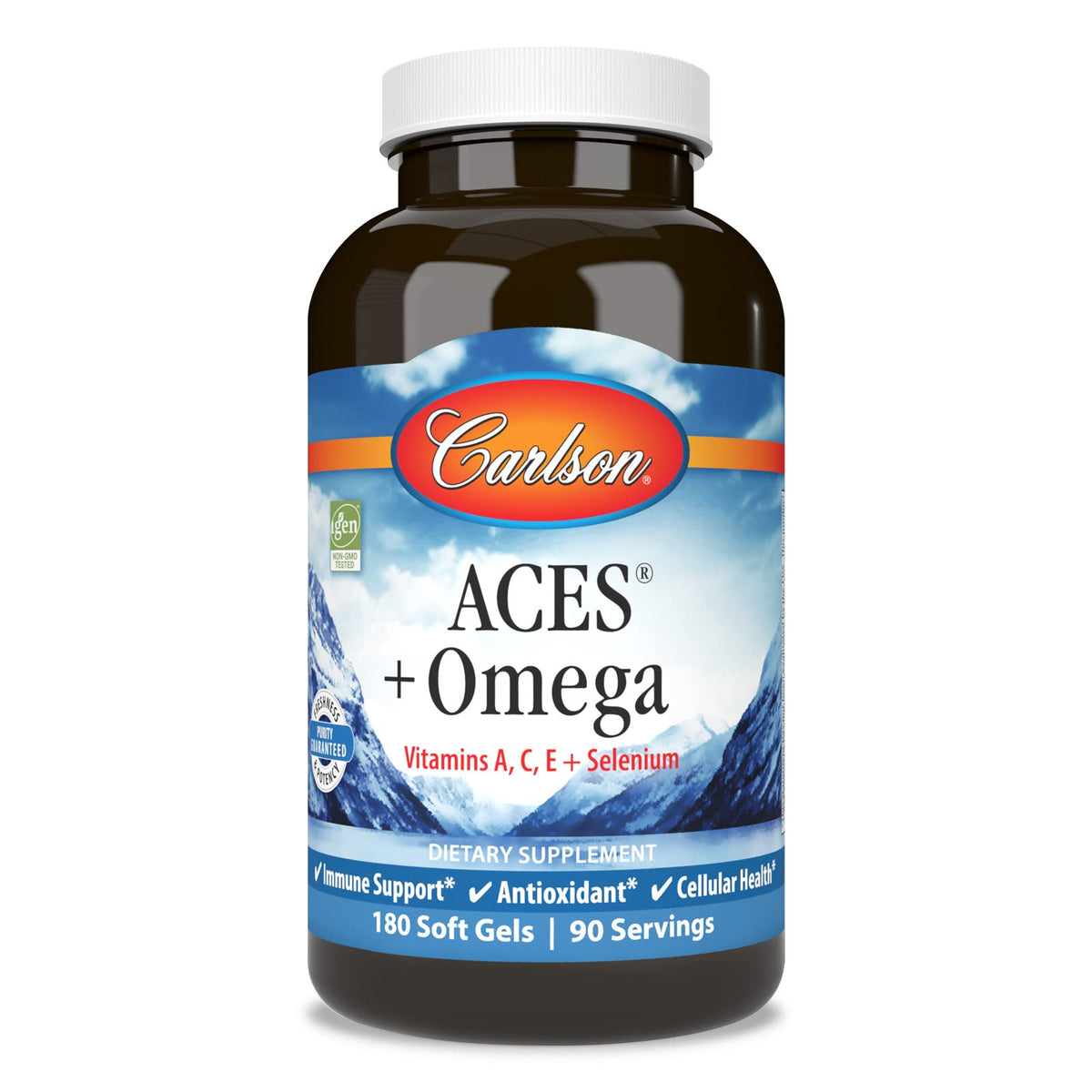 Carlson ACES + Omega bottle and label