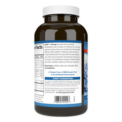 Vitamins A, C & E with Omega-3s on packaging