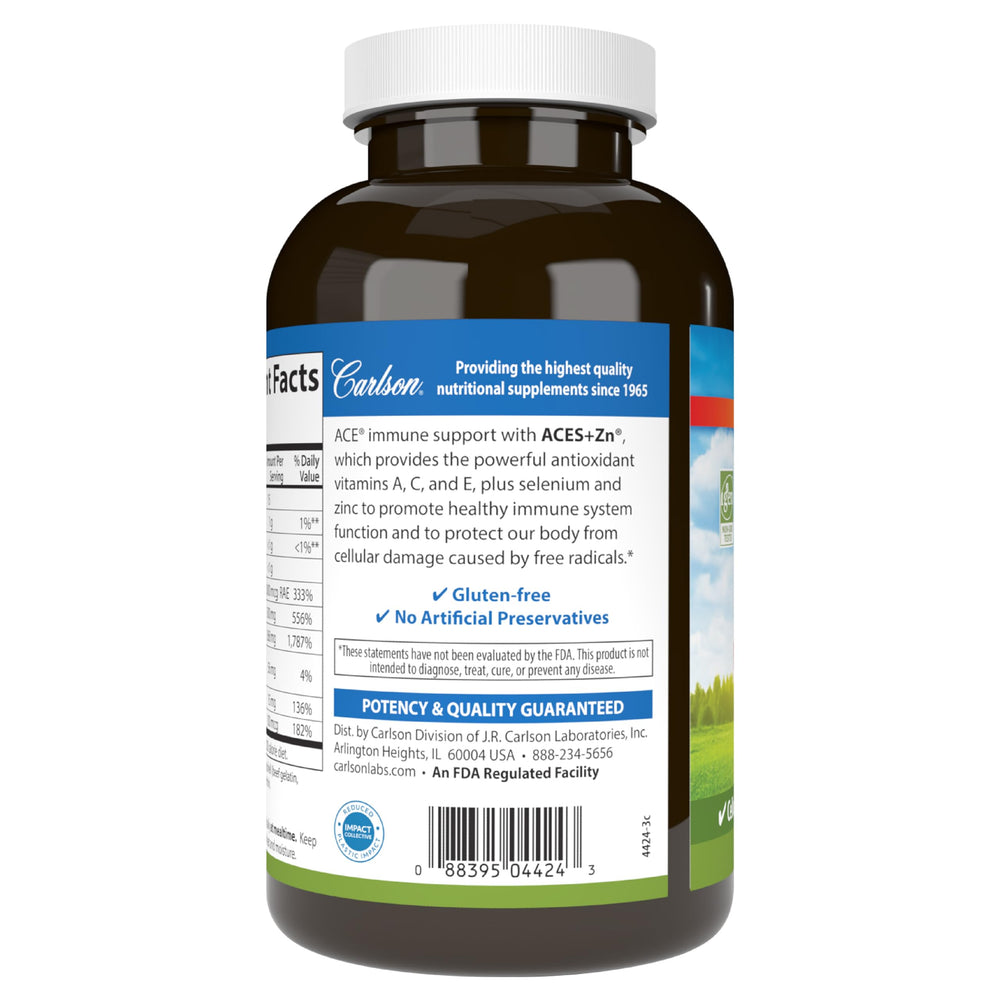 Packaging and box design for Carlson ACES + Zn supplement