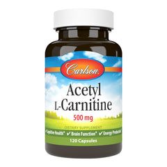 Carlson Acetyl L-Carnitine 500 mg bottle front label