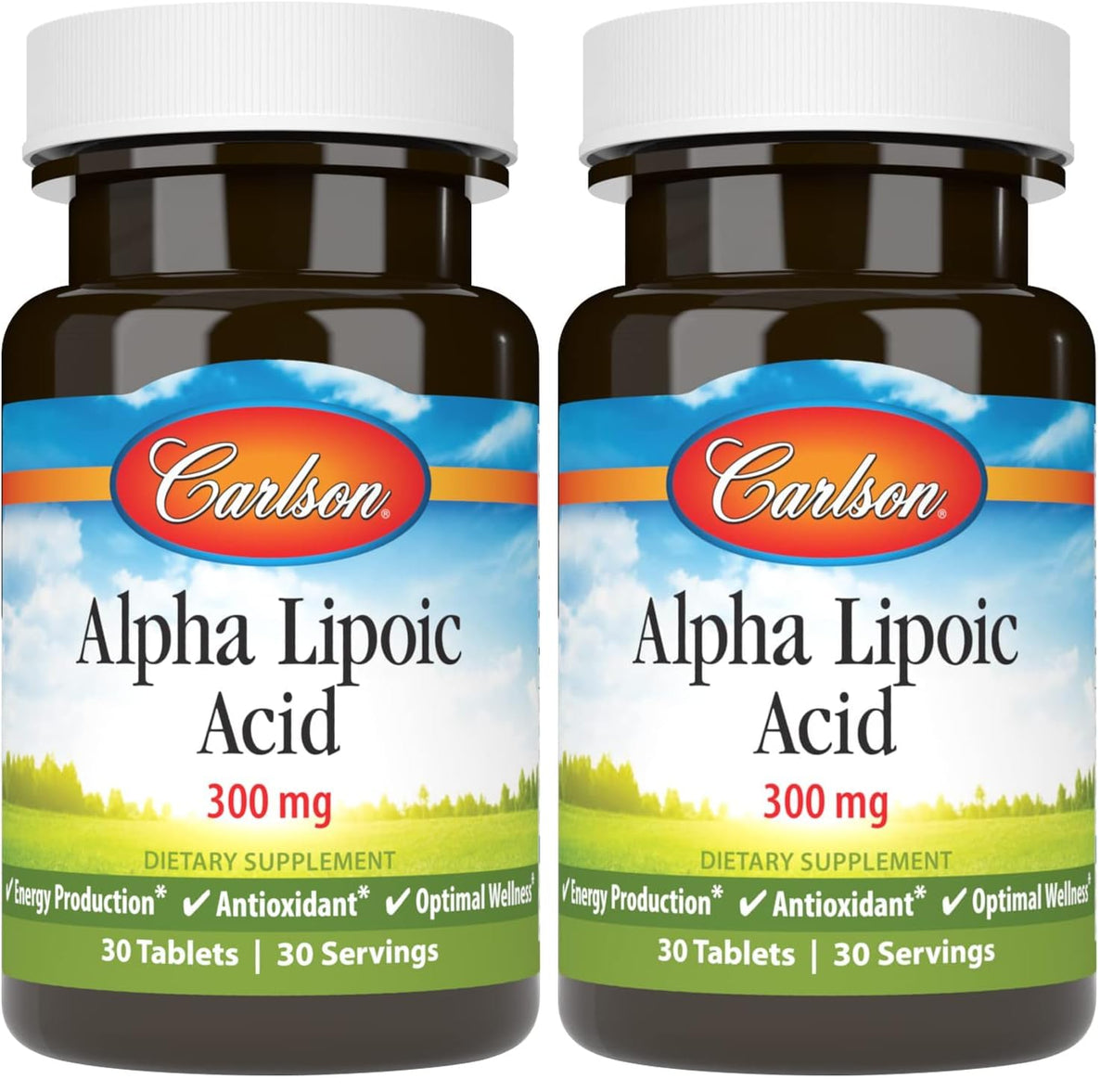 Carlson Alpha Lipoic Acid 300 mg bottle – front view