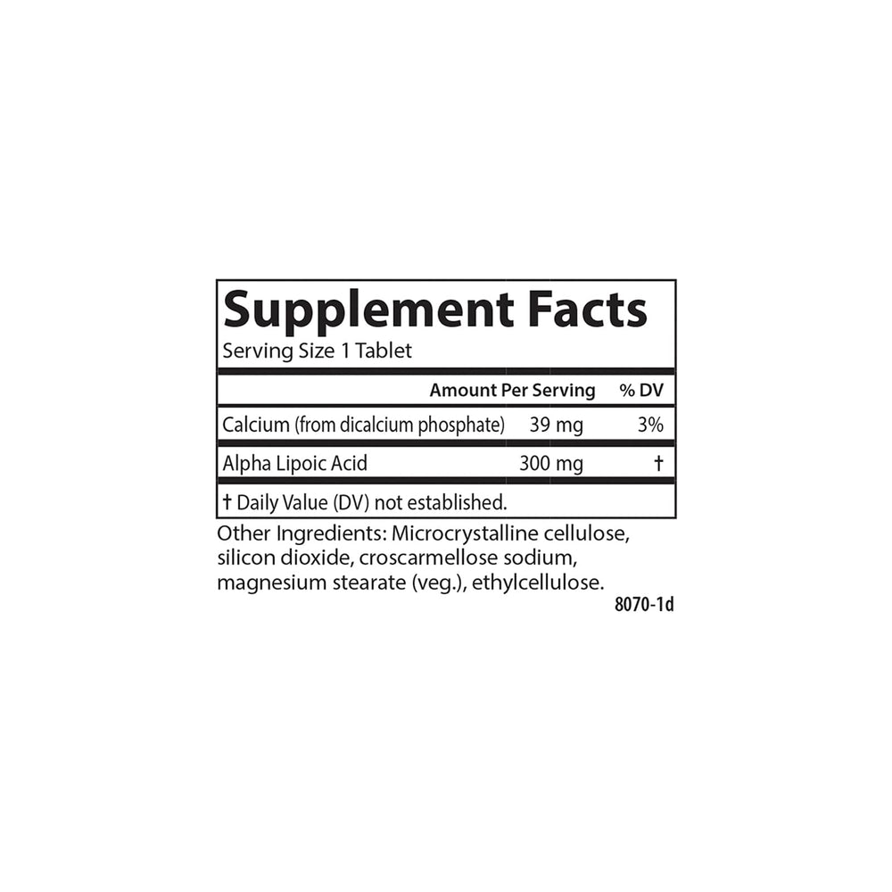 Outer packaging of Carlson Alpha Lipoic Acid - 30 tablets pack of 2