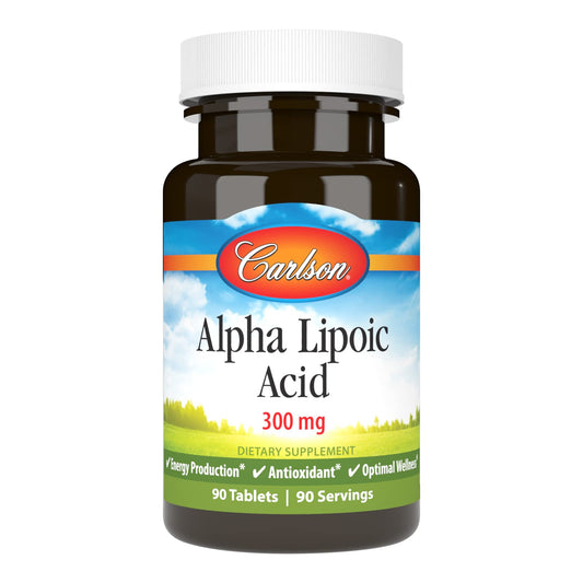Carlson Alpha Lipoic Acid 300 mg bottle with 90 tablets