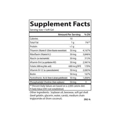 Ingredients panel for Carlson B-50 Gels
