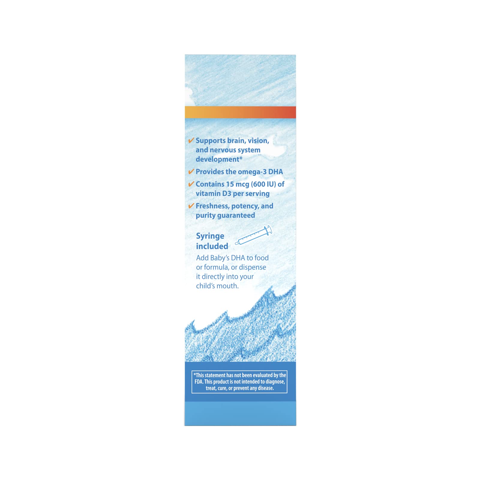 Vitamin D3 content shown on the label