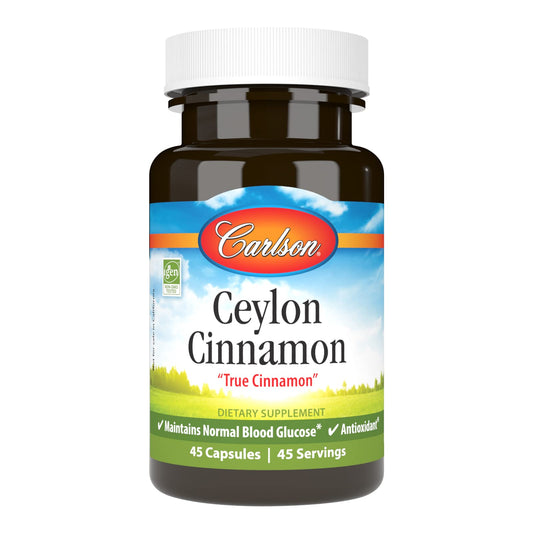 Carlson Ceylon Cinnamon bottle with 45 capsules