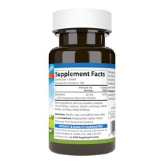 Nutrition facts panel on Carlson Chelated Manganese bottle