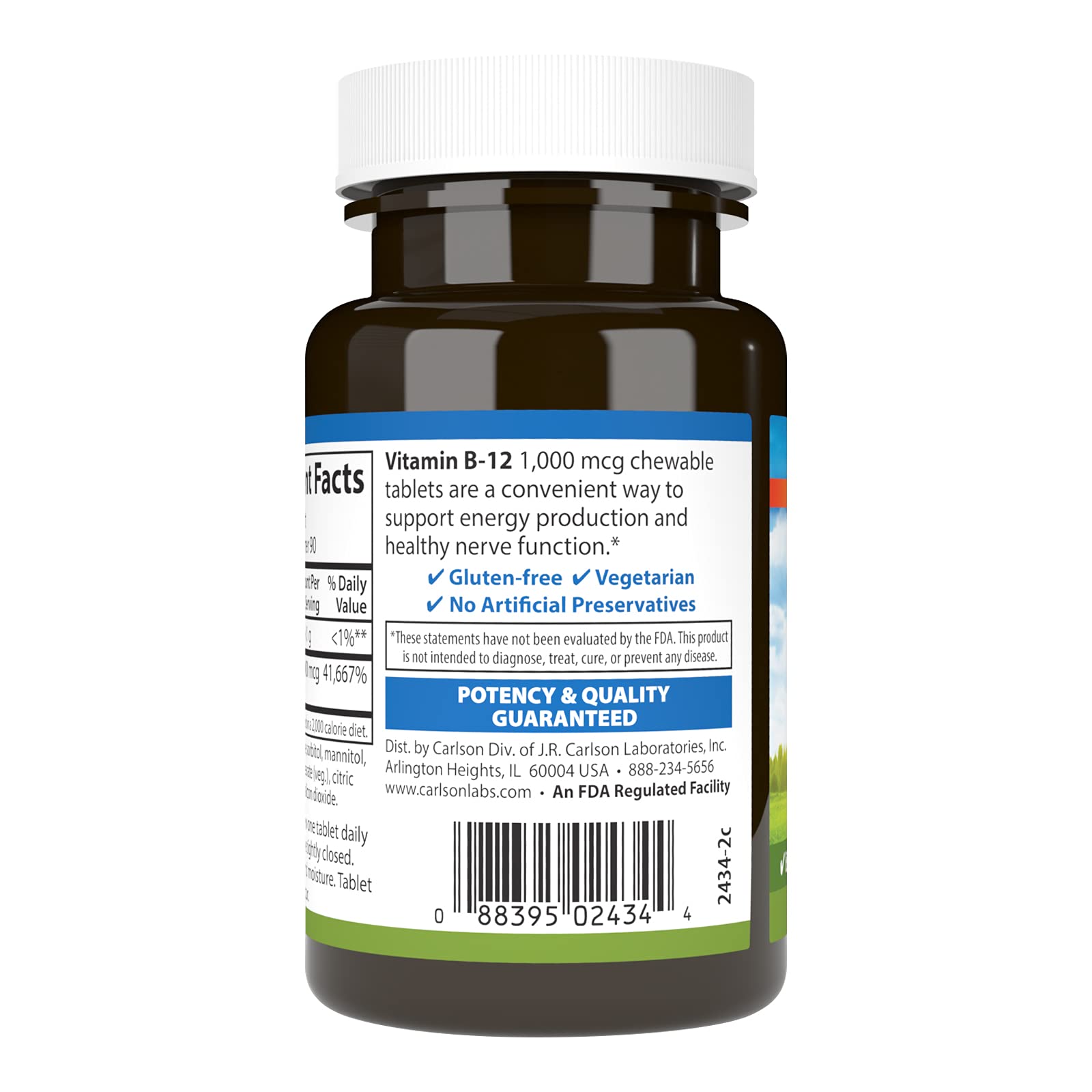Lemon-flavored B-12 chewable tablets – 1000 mcg