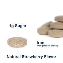 Close-up of Carlson Chewable Iron tablets