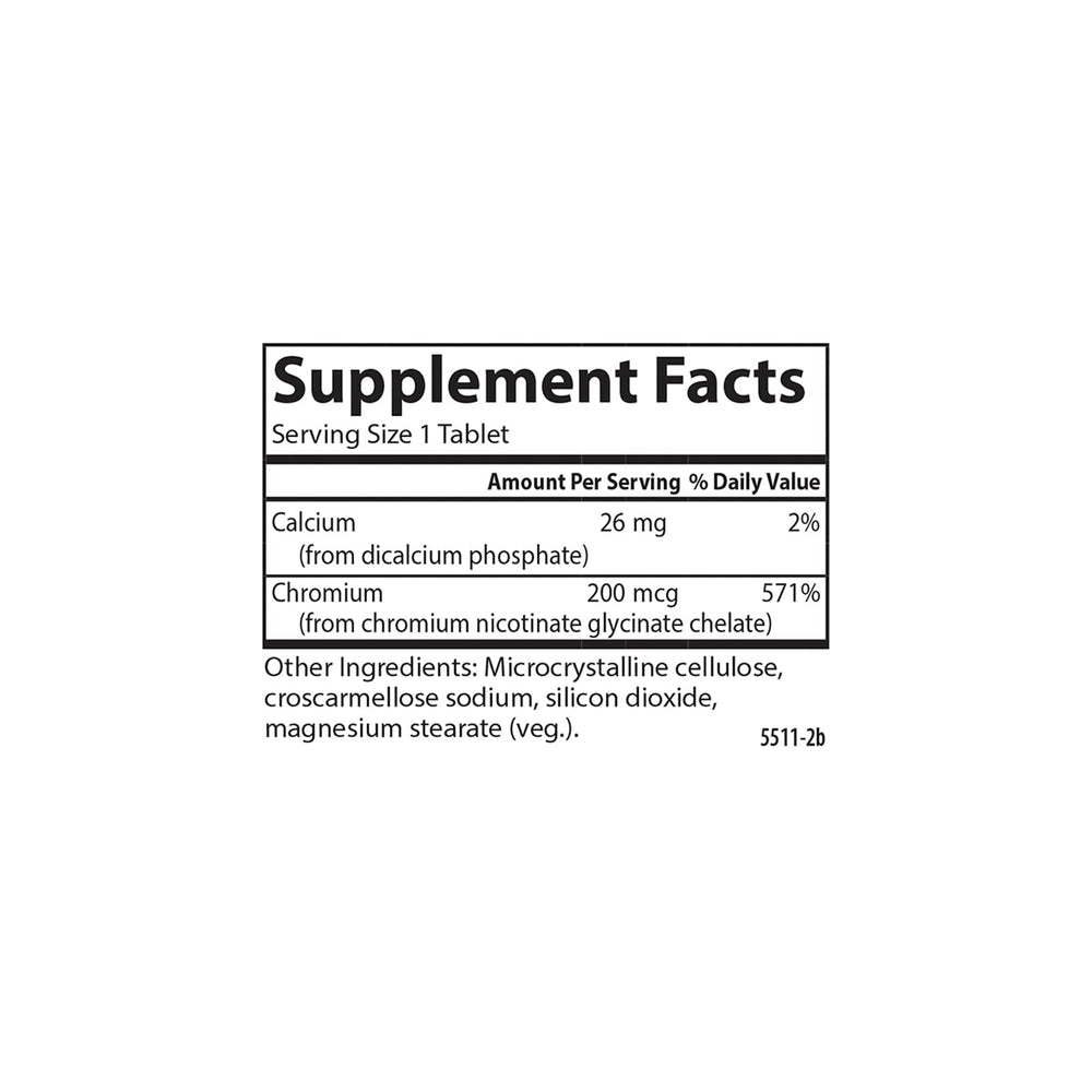 Tablets of Carlson Chelated Chromium 200 mcg