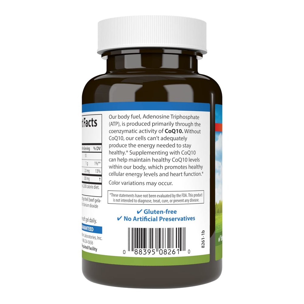 Carlson Co-Q10 bottle with label and cap