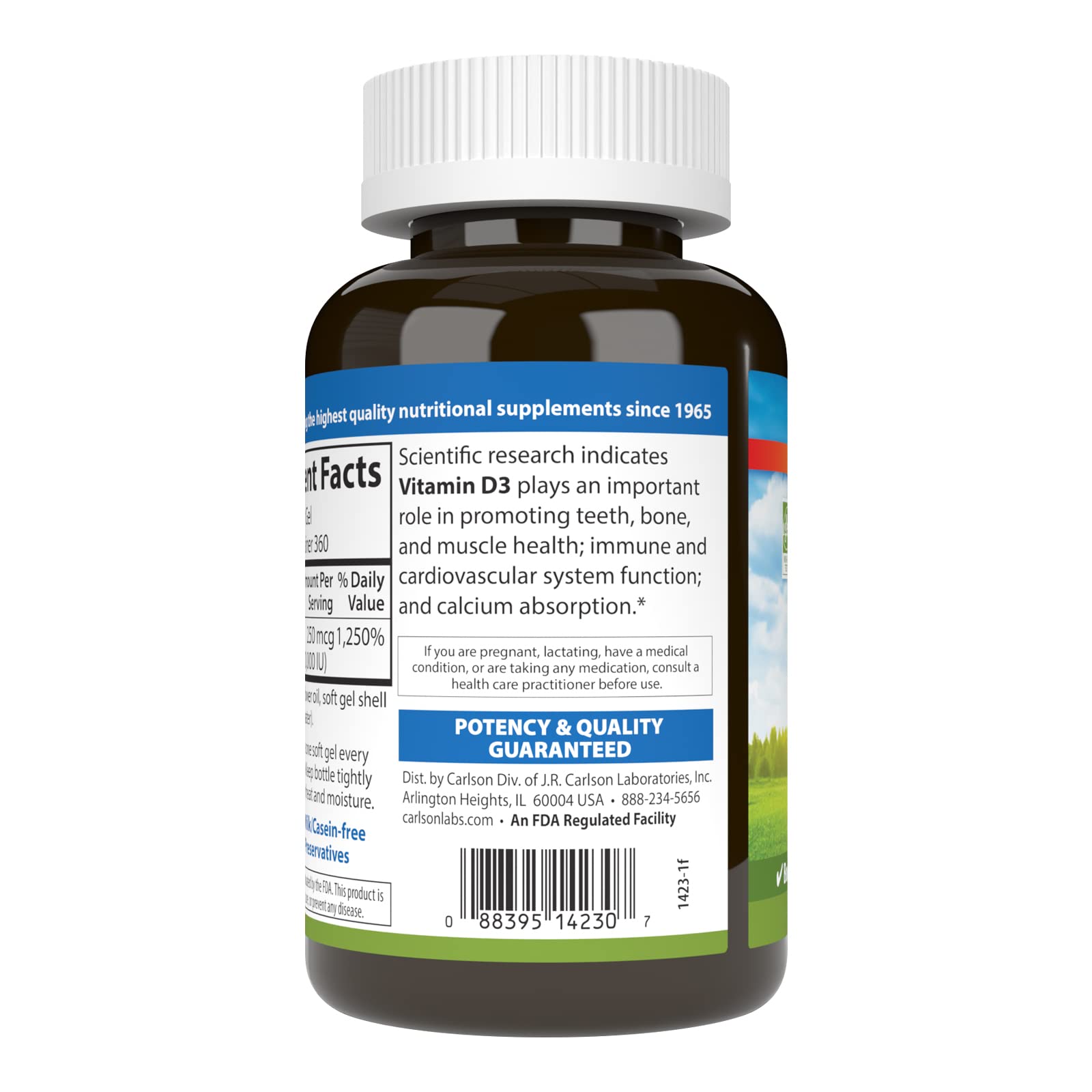 Carlson Vitamin D3 10,000 IU label
